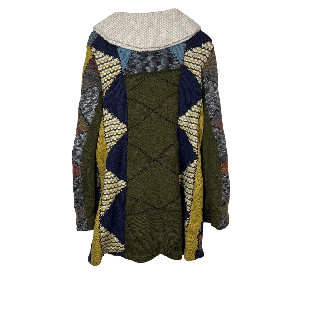 Charlie & Robin Patchwork Knit Toggle Sweater Jac… - image 7